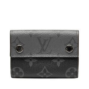 Louis Vuitton Monogram Eclipse Discovery Trifold Compact Wallet Black